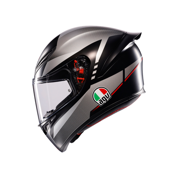 k1-s-lap-matt-black-grey-red-motorbike-full-face-helmet-e2206 image number 3