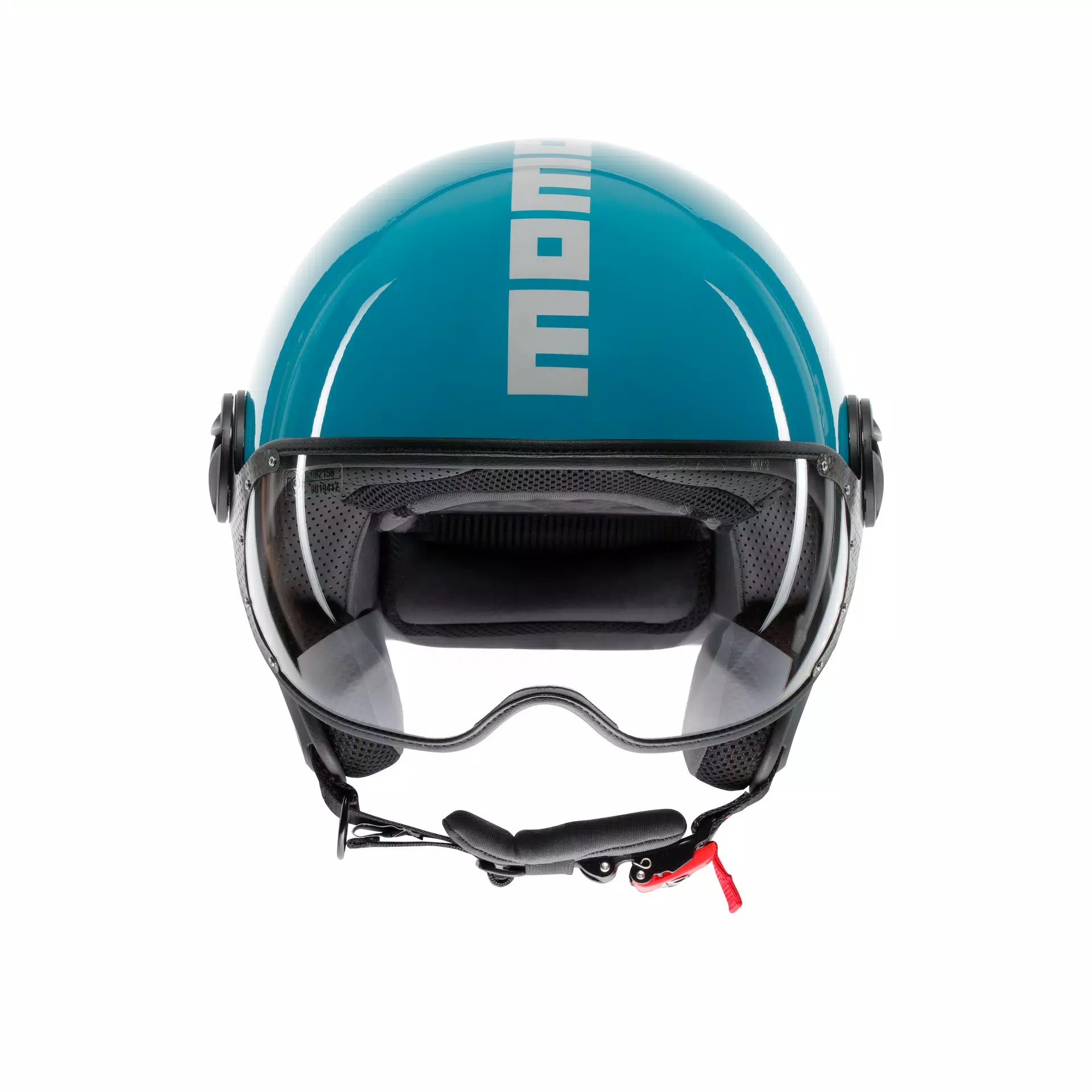 MOMODESIGN FGTR CLASSIC CANDY LAKE BLUE / WHITE - JET HELMET WITH VISOR E2206