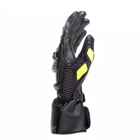 DRUID 4 LEATHER GLOVES - BLACK/CHARCOAL-GRAY/FLUO-YELLOW - 2