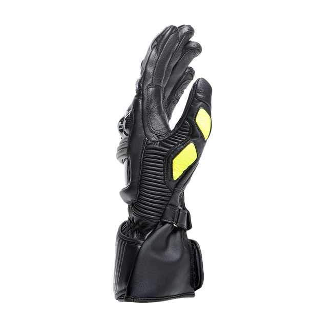 druid-4-guanti-moto-in-pelle-uomo-black-charcoal-gray-fluo-yellow image number 1