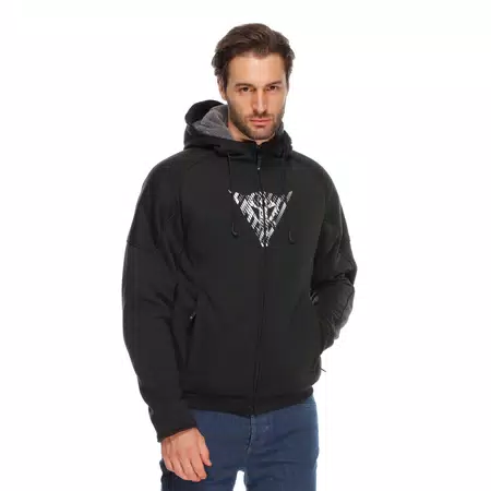 BOVISA - MOTORCYCLE HOODIE FULL-ZIP - BLACK/WHITE - 5