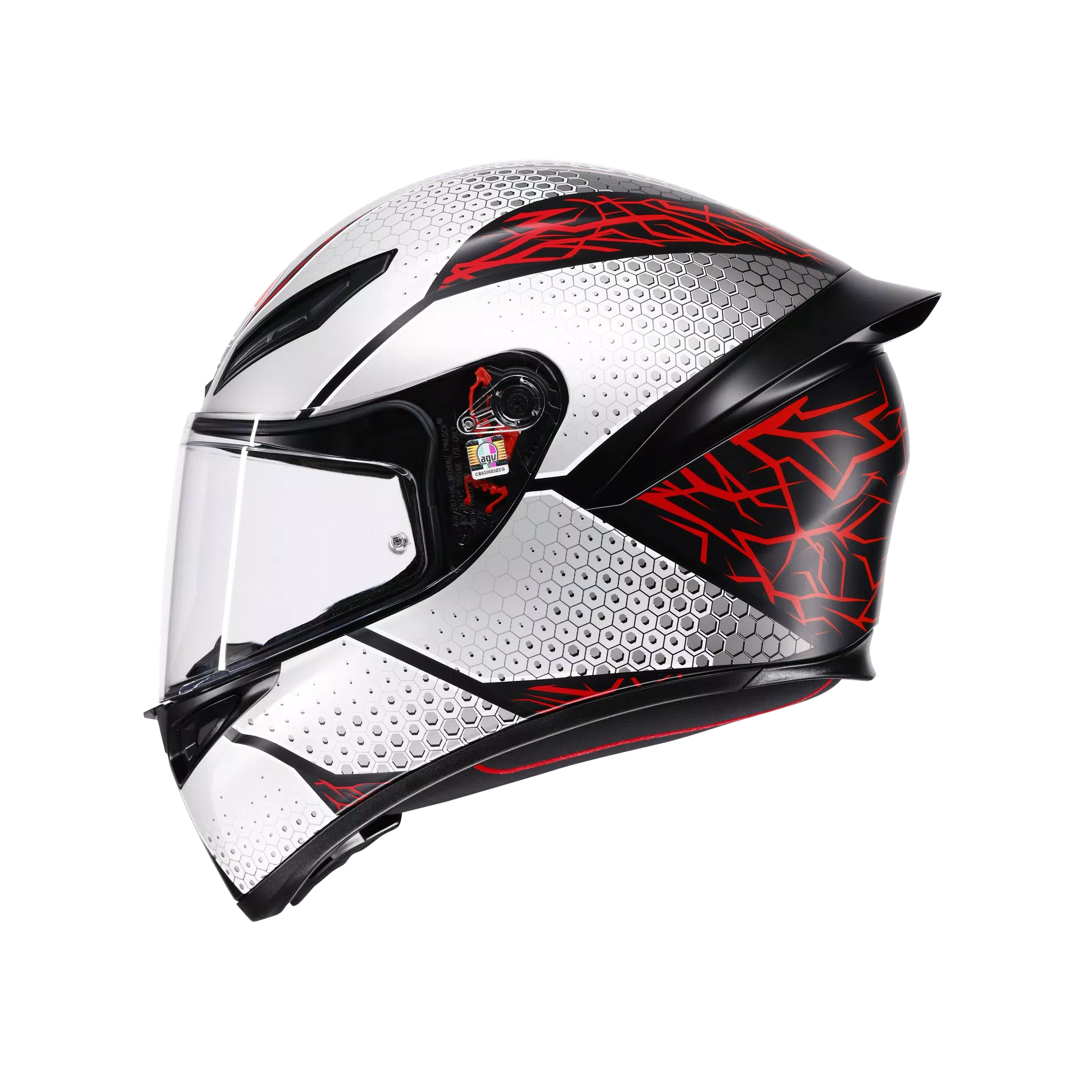 K1 S SPEEDARMOR MATT BLACK/GREY/RED - MOTORBIKE FULL FACE HELMET E2206