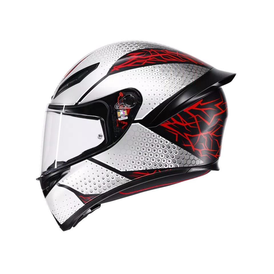 K1 S SPEEDARMOR MATT BLACK/GREY/RED - MOTORBIKE FULL FACE HELMET E2206 -  - 4