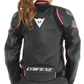 RACING 3 D-AIR® LADY LEATHER JACKET BLACK/ANTHRACITE/FUCHSIA- D-air