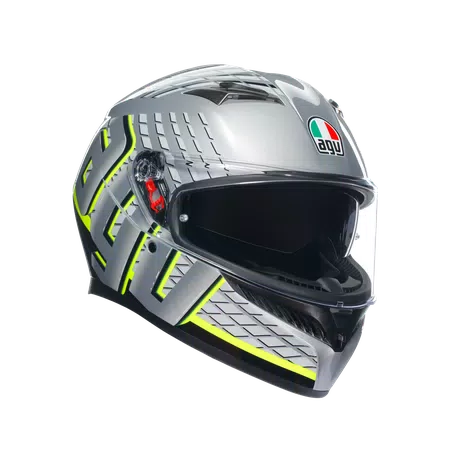 K3 FORTIFY GREY/BLACK/YELLOW FLUO - MOTORBIKE FULL FACE HELMET E2206 -  - 1