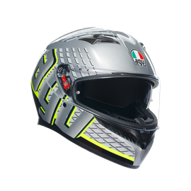 K3 FORTIFY GREY/BLACK/YELLOW FLUO - CASQUE MOTO INTÉGRAL E2206