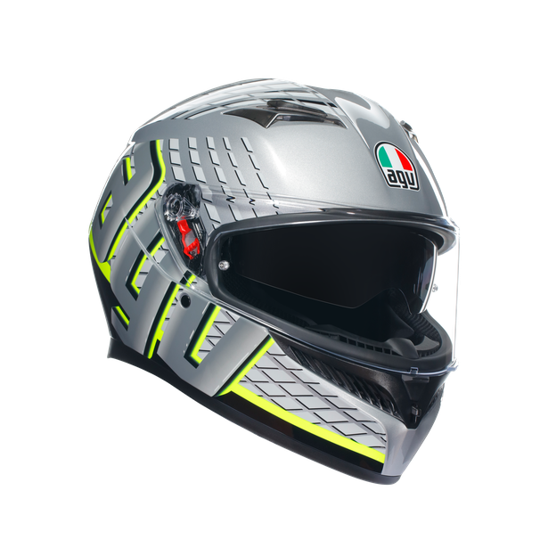 k3-fortify-grey-black-yellow-fluo-motorbike-full-face-helmet-e2206 image number 0