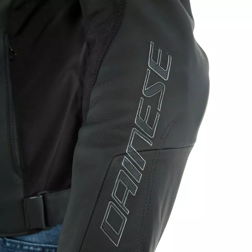 AGILE LEATHER JACKET - BLACK-MATT/BLACK-MATT/BLACK-MATT - 9