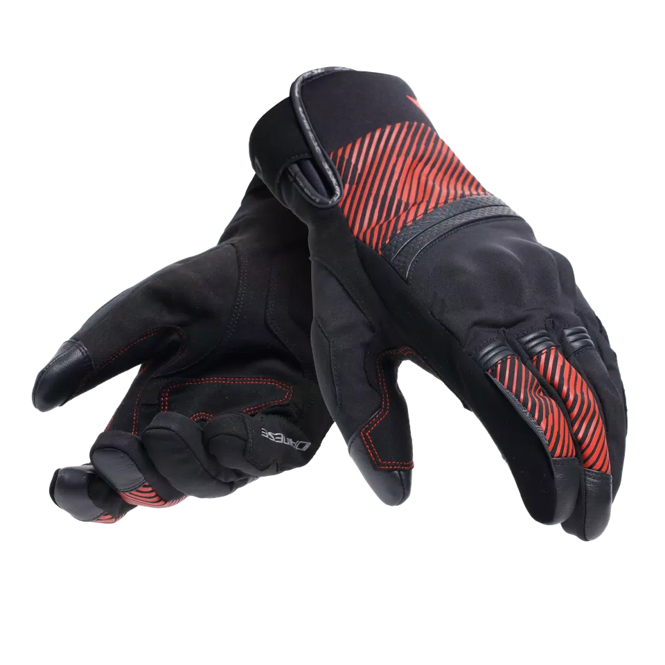 FULMINE D-DRY® - MEN'S WATERPROOF MOTORCYCLE GLOVES - BLACK/BLACK/RED - 6