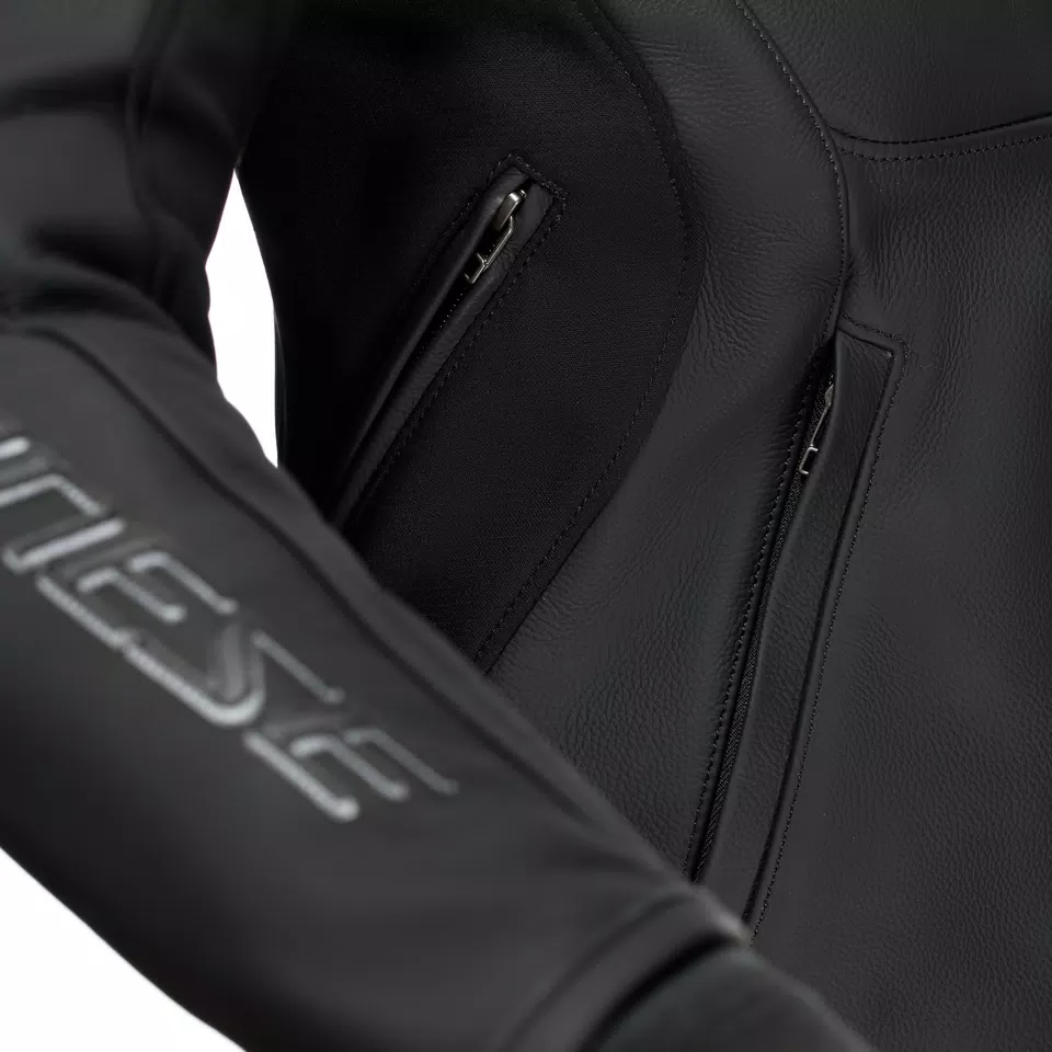 RACING 5 - CHAQUETA MOTO DE CUERO MUJER - BLACK/BLACK - 13