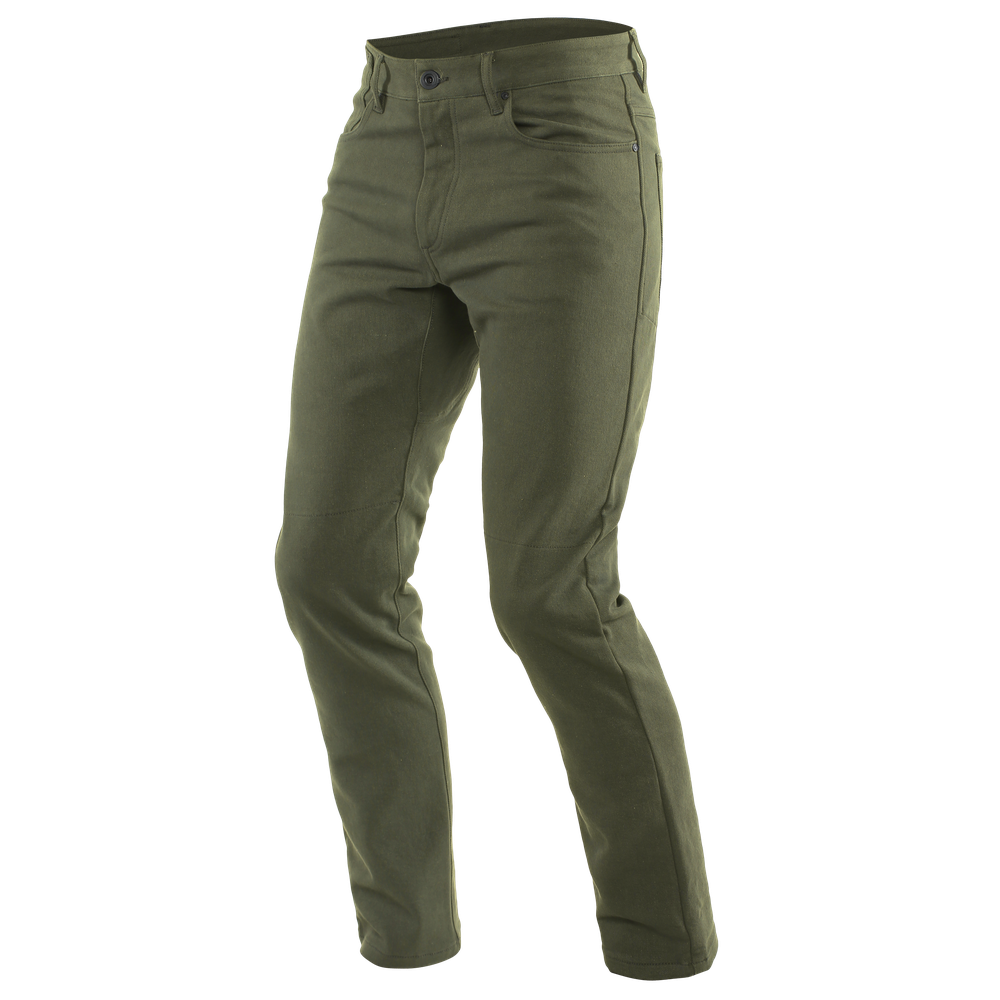 casual-slim-pantaloni-moto-in-tessuto-uomo-olive image number 0