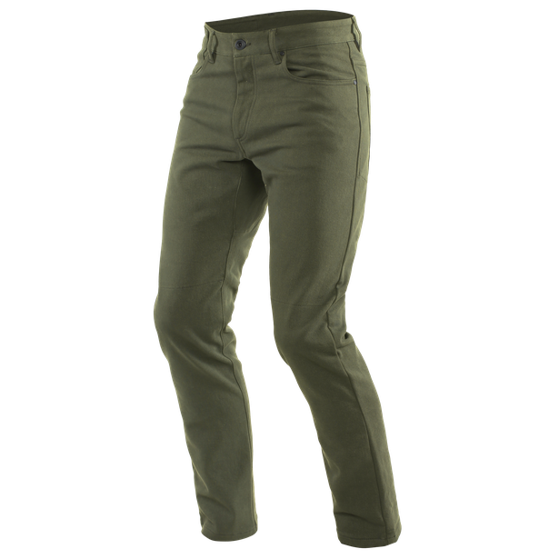 casual-slim-pantaloni-moto-in-tessuto-uomo-olive image number 0