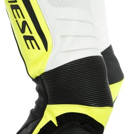 LAGUNA SECA 4 1PC PERF. LEATHER SUIT WHITE/BLACK/FLUO-YELLOW- One Piece Suits