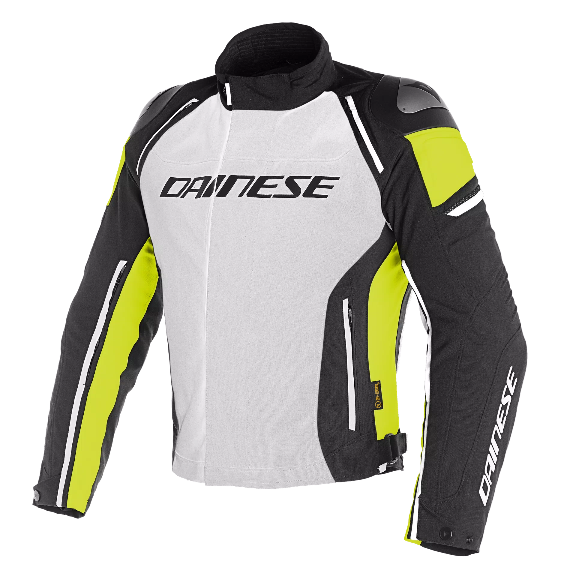 RACING 3 D DRY JACKET GLACIER GRAY BLACK FLUO YELLOW Dainese