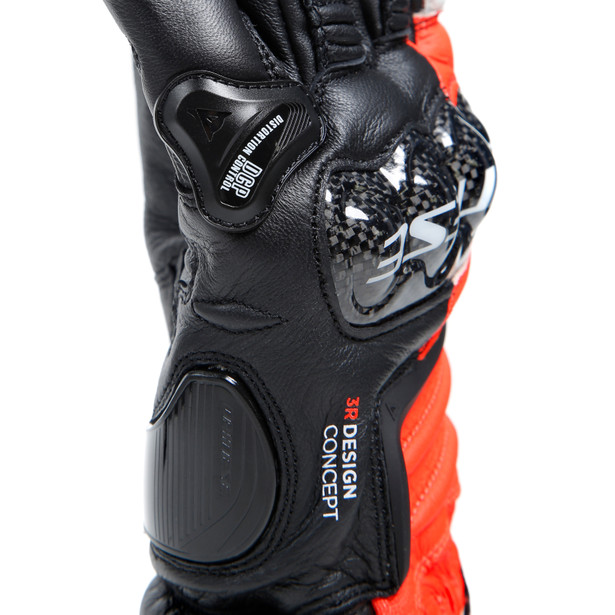 carbon-4-long-leather-gloves-black-fluo-red-white image number 7