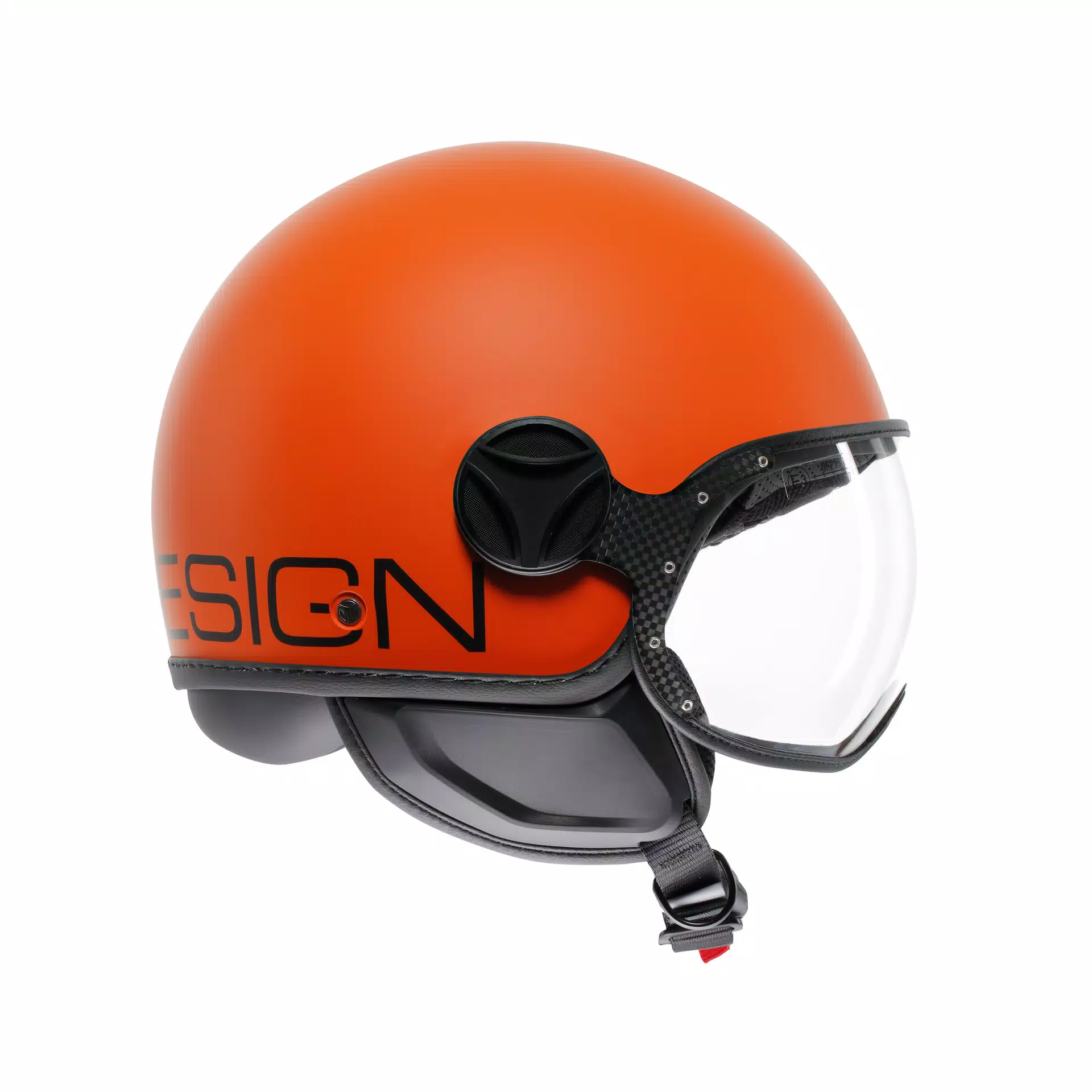 MOMODESIGN FGTR CLASSIC MATT ORANGE / BLACK - JET HELMET WITH VISOR E2206