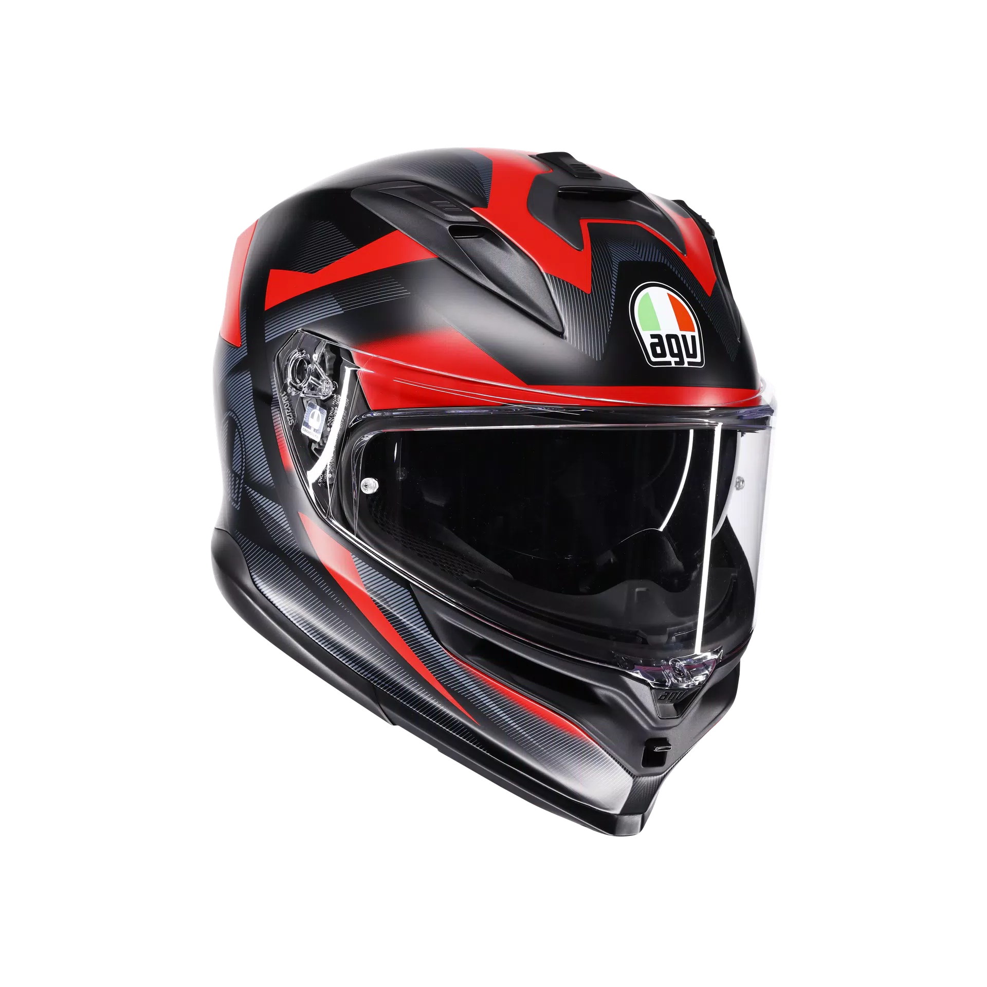 K7 MPLK GLIMPSE MATT BLACK/RED - MOTORBIKE FULL FACE HELMET E2206