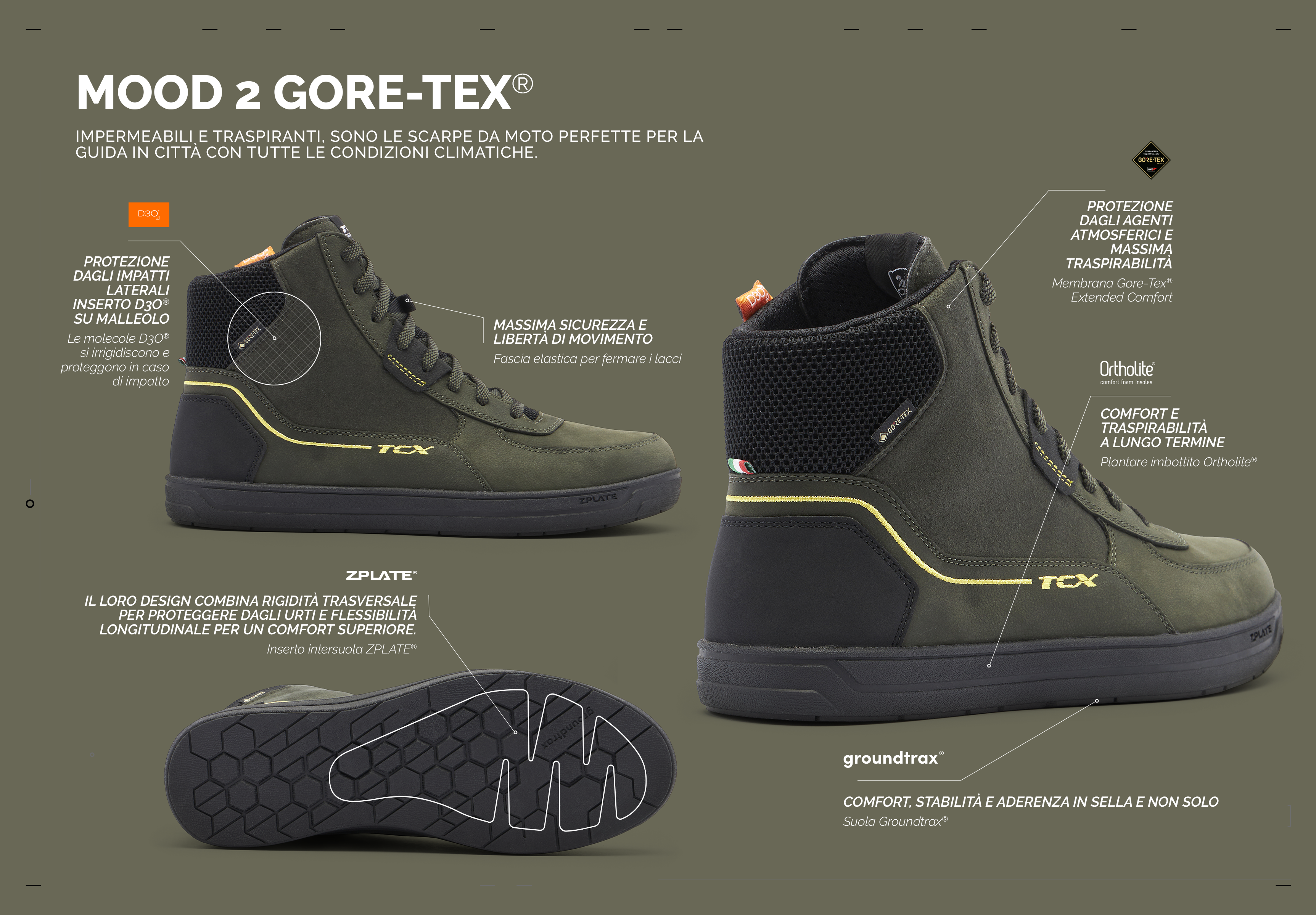 scarpe moto tcx mood 2 gtx goretex shoes