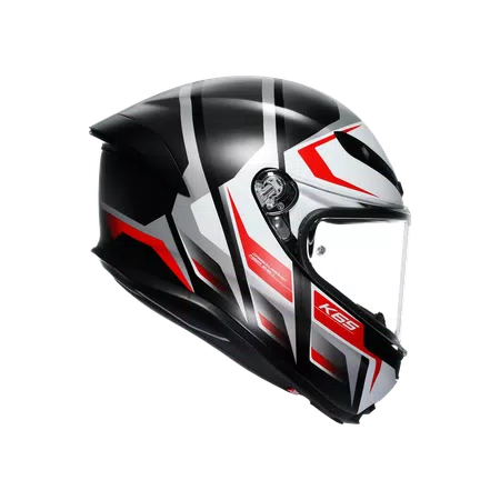 K6 S KARVE MATT BLACK/WHITE/RED - MOTORBIKE FULL FACE HELMET DOT (E2206) -  - 3