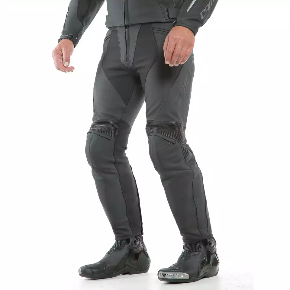 PONY 3 - MEN'S MOTORCYCLE LEATHER PANTS - BLACK-MATT - 7
