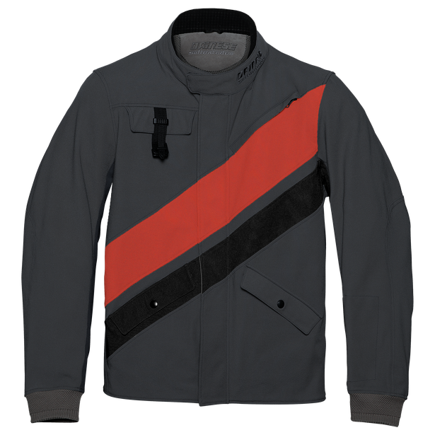 KAYES TEX JACKET EBONY/POMPEIAN-RED- Textile