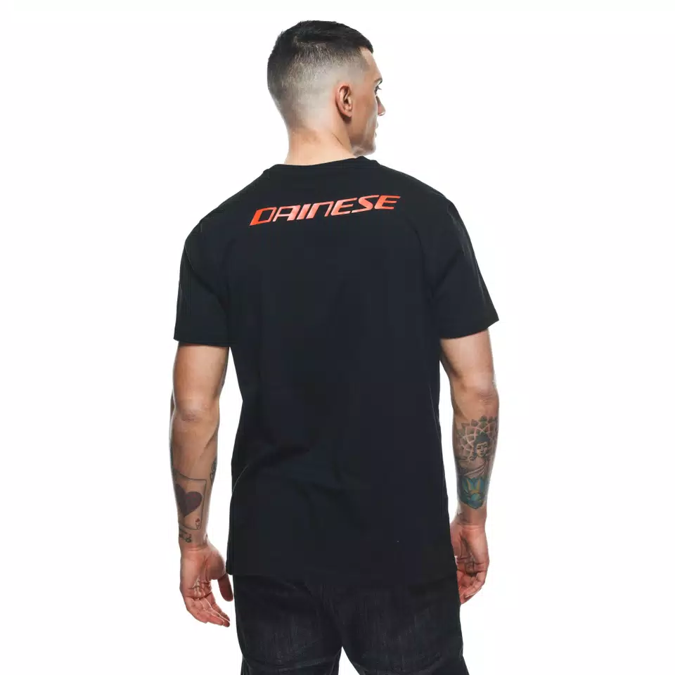 DAINESE LOGO - MEN'S T-SHIRT | BLACK/FLUO-RED | Dainese DAINESE LOGO - MEN'S T-SHIRT | BLACK/FLUO-RED | Dainese