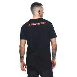DAINESE T-SHIRT LOGO BLACK/FLUO-RED- T-Shirts