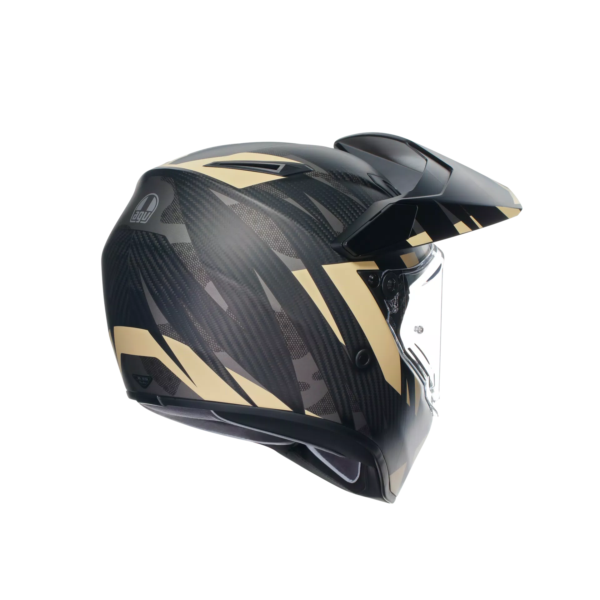 AX9 STEPPA MATT CARBON/GREY/SAND - MOTORBIKE FULL FACE HELMET E2205