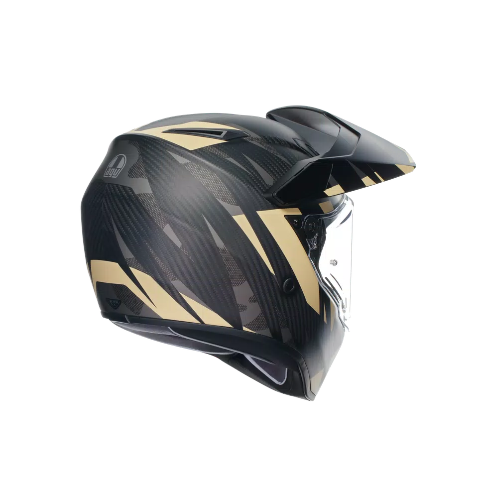 AX9 STEPPA MATT CARBON/GREY/SAND - MOTORBIKE FULL FACE HELMET E2205 -  - 6