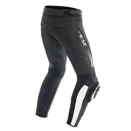 SUPER SPEED - MEN'S MOTORCYCLE LEATHER PANTS - BLACK/WHITE - 4