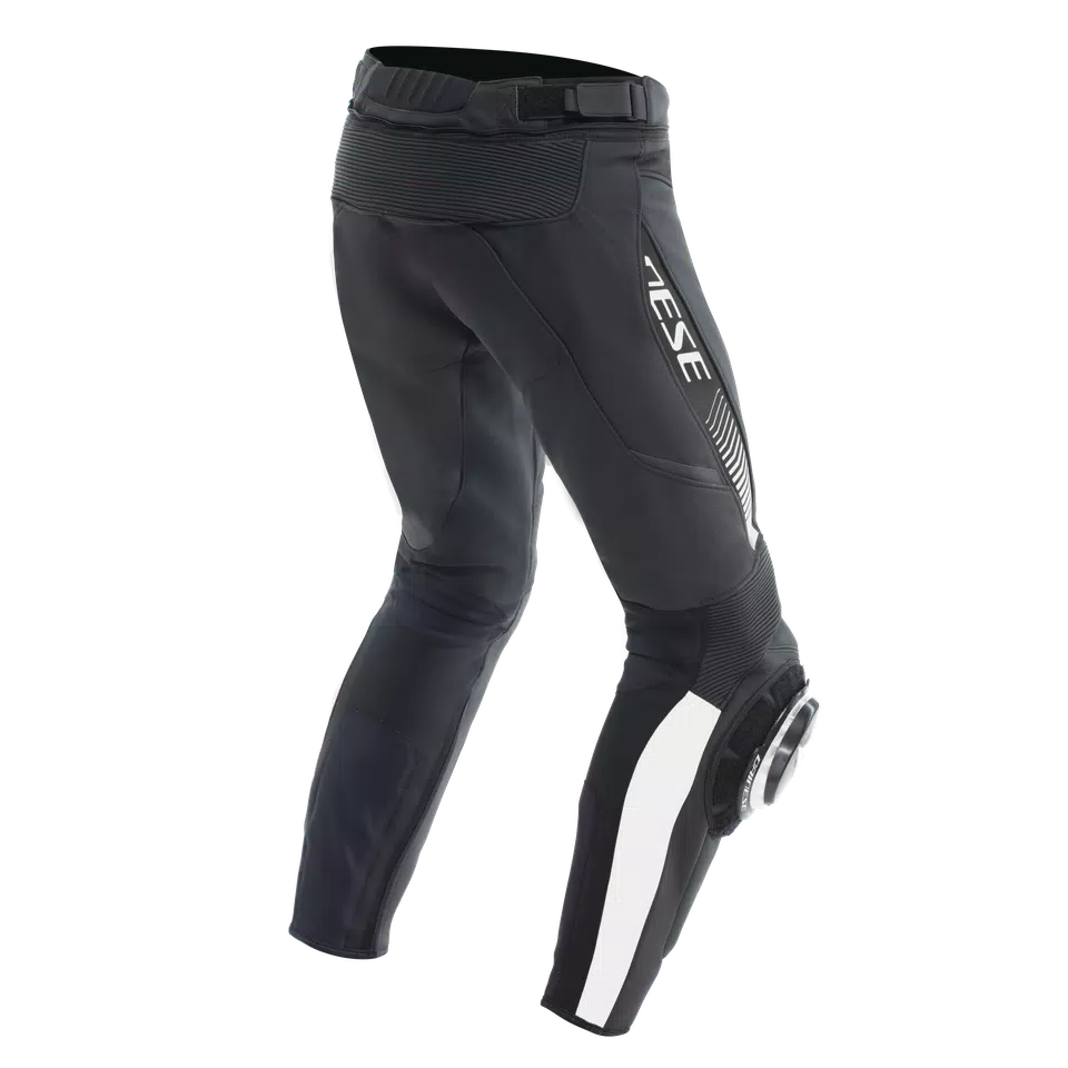 SUPER SPEED - MEN'S MOTORCYCLE LEATHER PANTS - BLACK/WHITE - 4