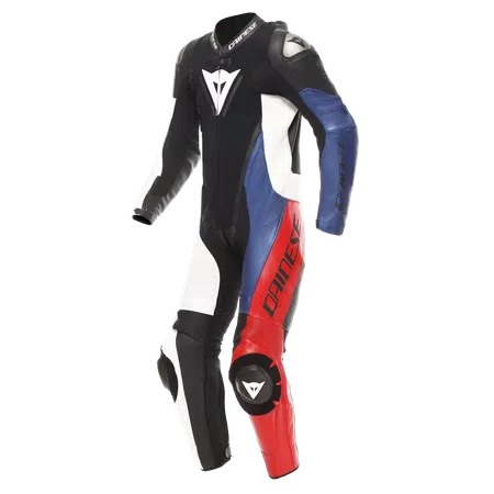DEMON SPRINT PERF 1PC LEATHER SUIT - BLACK/WHITE/RED-LAVA - 1
