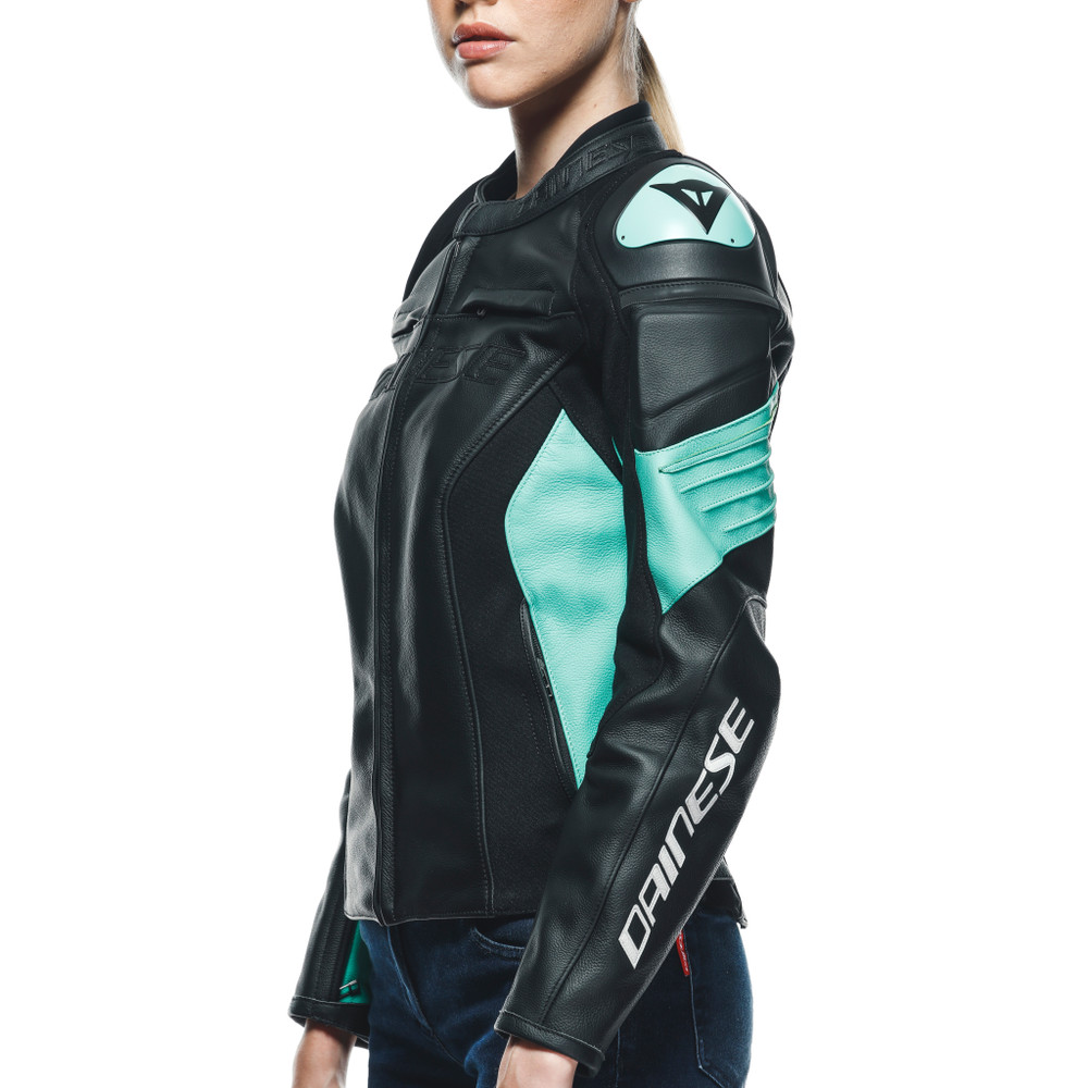 racing-4-lady-leather-jacket-black-acqua-green image number 7