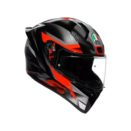 K1 S FASTLAP BLACK/GREY/RED - MOTORBIKE FULL FACE HELMET DOT (E2206) -  - 1