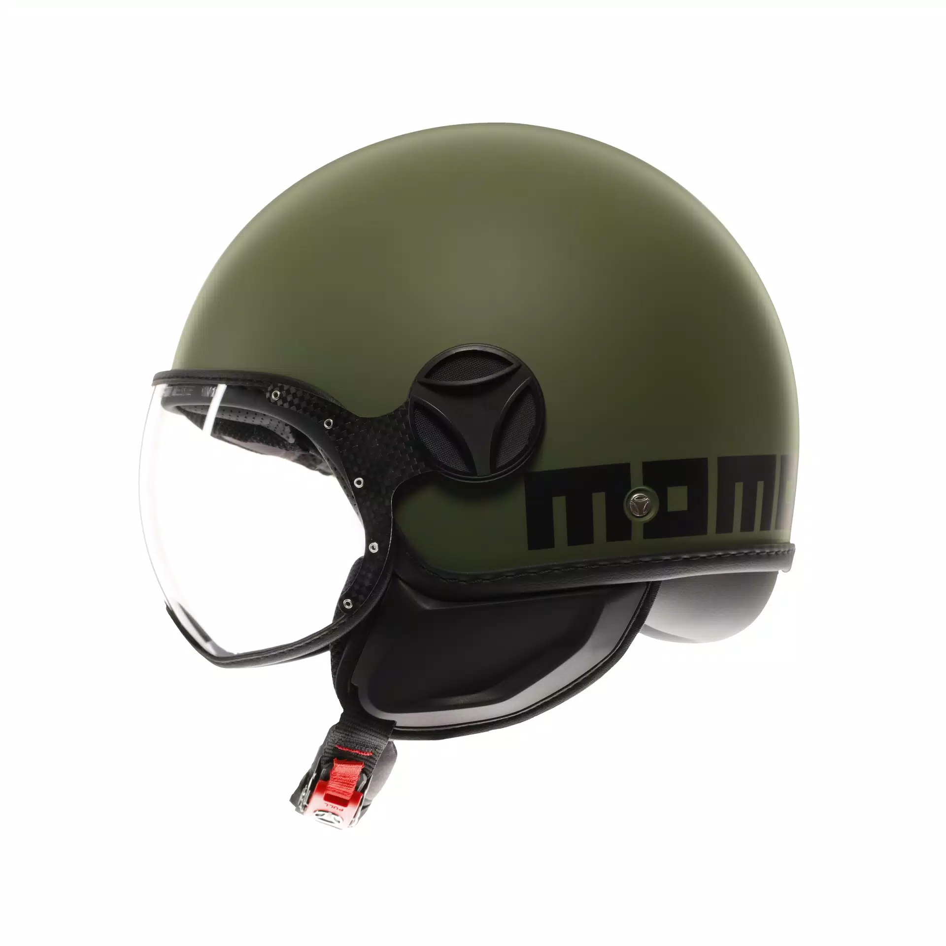 MOMODESIGN FGTR CLASSIC MATT MILIT&Auml;RGR&Uuml;N / SCHWARZ - JET-HELM MIT VISIER E2206