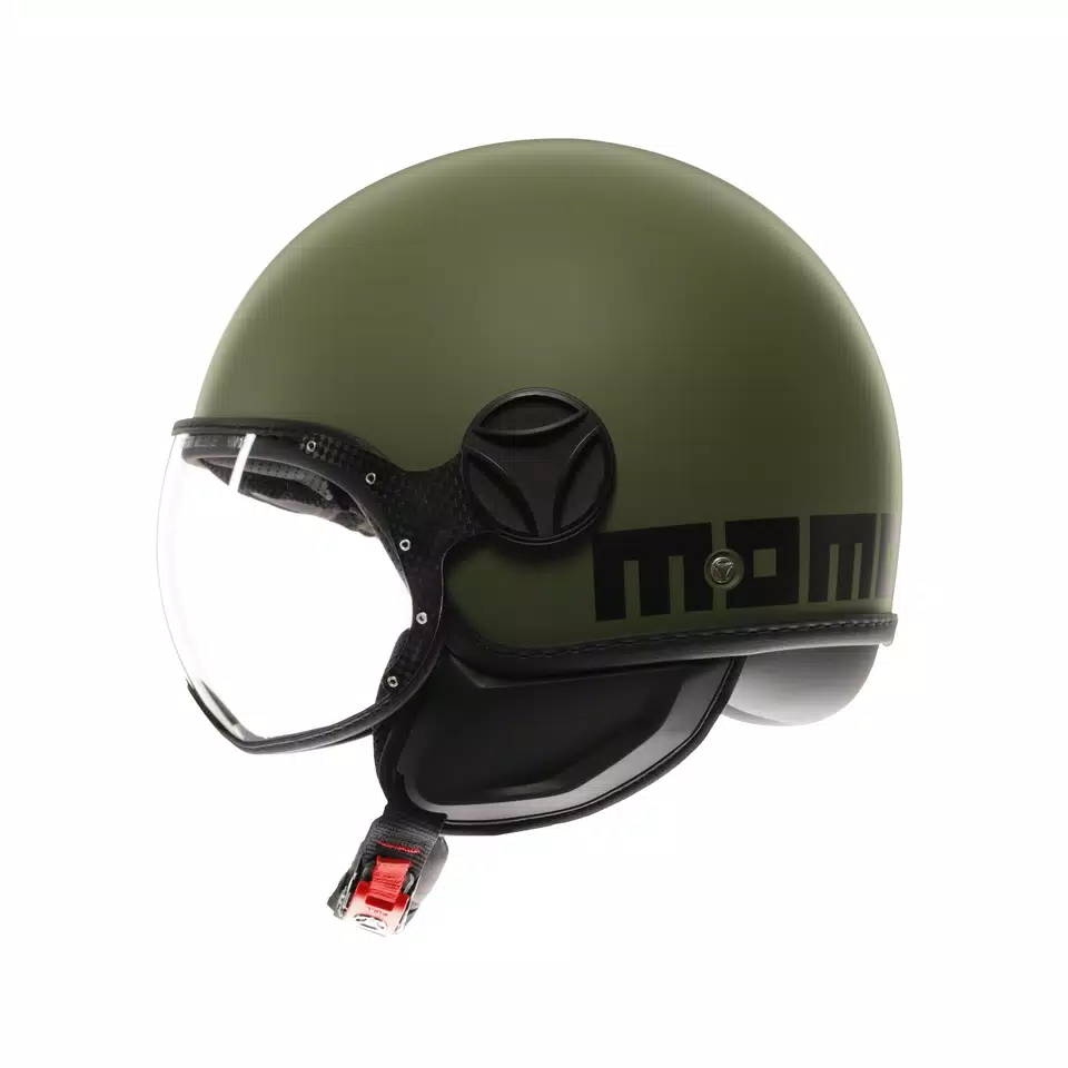 MOMODESIGN FGTR CLASSIC MATT MILITARY GREEN / BLACK - JET HELMET WITH VISOR E2206 -  - 4