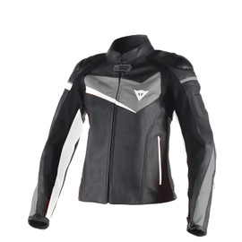 VELOSTER LADY LEATHER JACKET BLACK/ANTHRACITE/WHITE