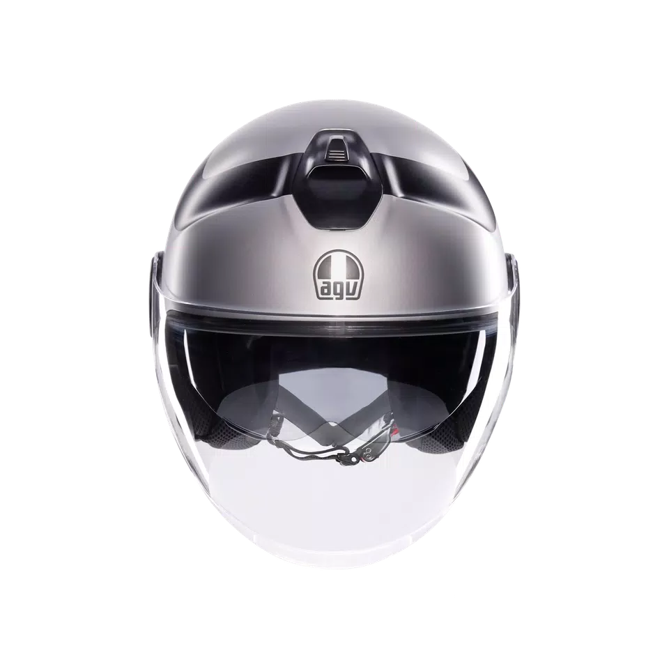 ETERES RIMINI MATT GREY/BLACK - MOTORBIKE OPEN FACE HELMET E2206 -  - 2