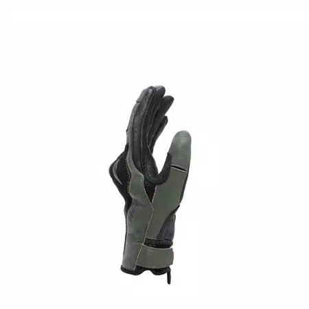 KARAKUM ERGO-TEK - MEN'S MOTORCYCLE TEXTILE GLOVES - BLACK/ARMY-GREEN - 2