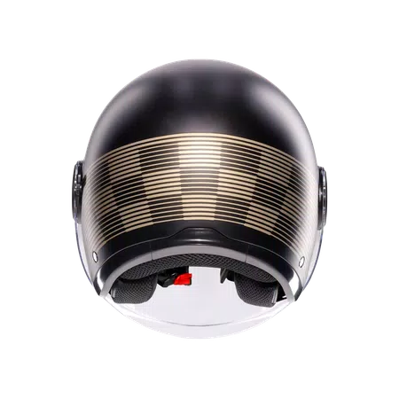ETERES PONZA MATT BLACK/GOLD - MOTORBIKE OPEN FACE HELMET E2206 -  - 5