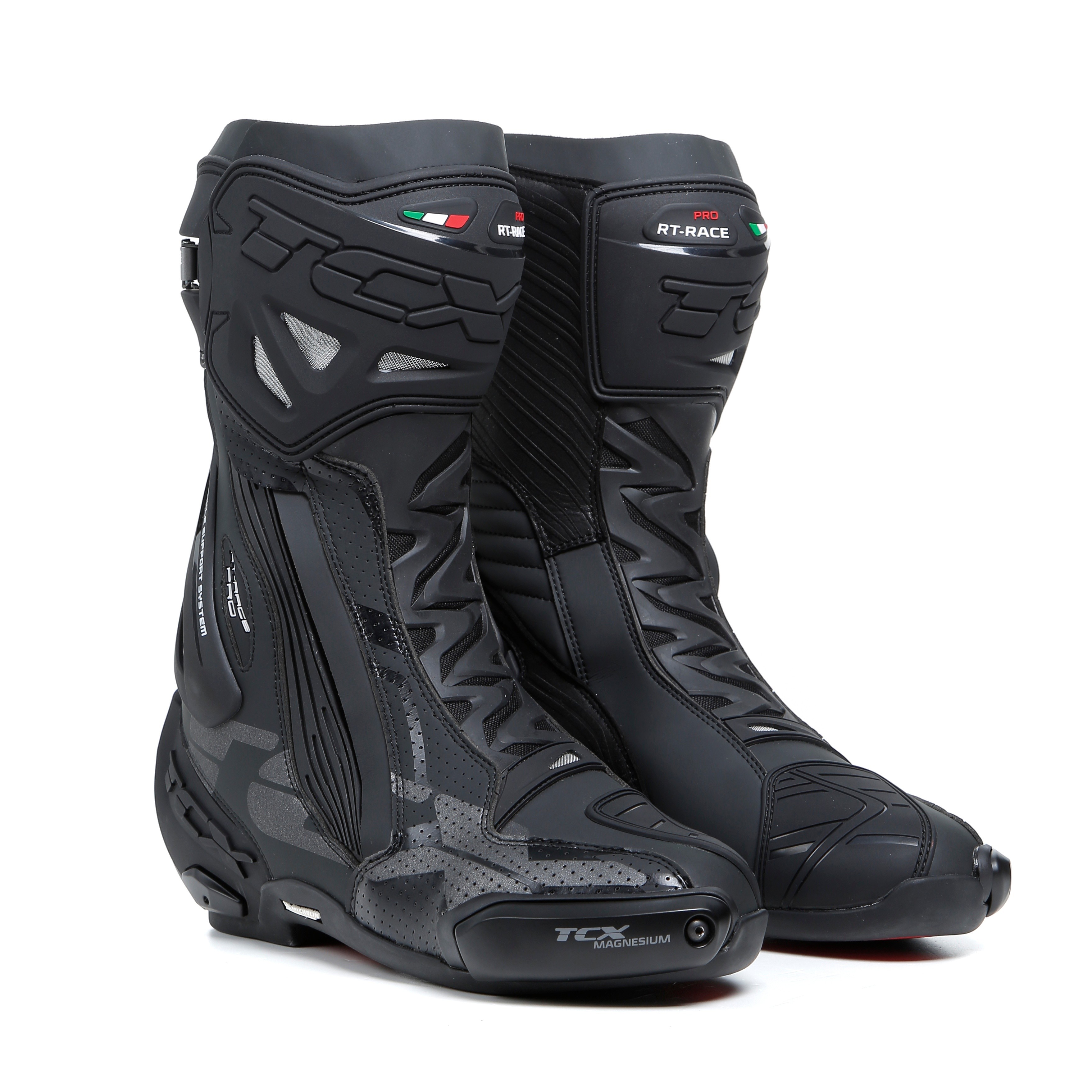 RT-RACE PRO AIR MEN'S MOTORCYCLE RACING BOOTS - BLACK/REFLEX | TCX