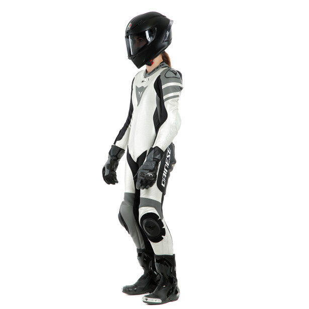 killalane-1-pc-perf-lady-leather-suit-pearl-white-charcoal-gray-black image number 3