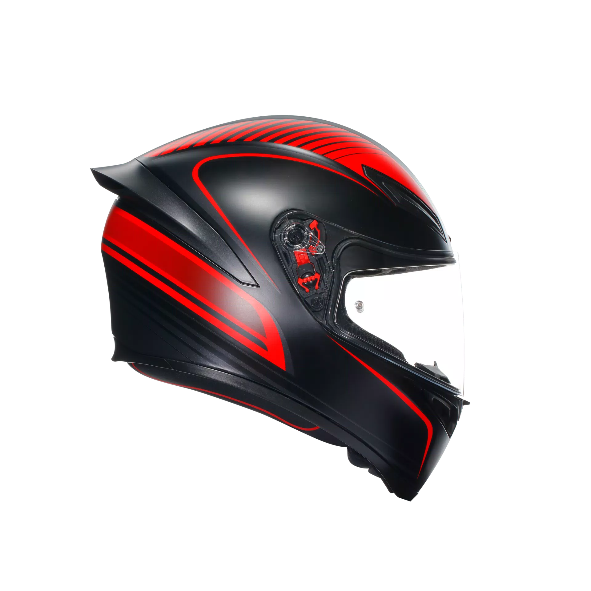 K1 S WARMUP MATT BLACK/RED - MOTORBIKE FULL FACE HELMET E2206