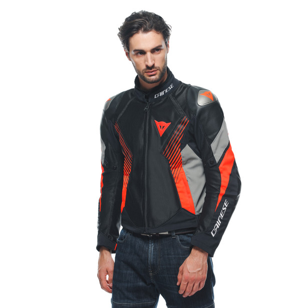 super-rider-2-absoluteshell-giacca-moto-impermeabile-uomo-black-dark-gull-gray-fluo-red image number 5