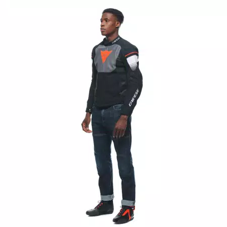 AIR FAST TEX - MEN'S SUMMER MOTORCYCLE JACKET IN FABRIC - BLACK/GRAY/WHITE - 4
