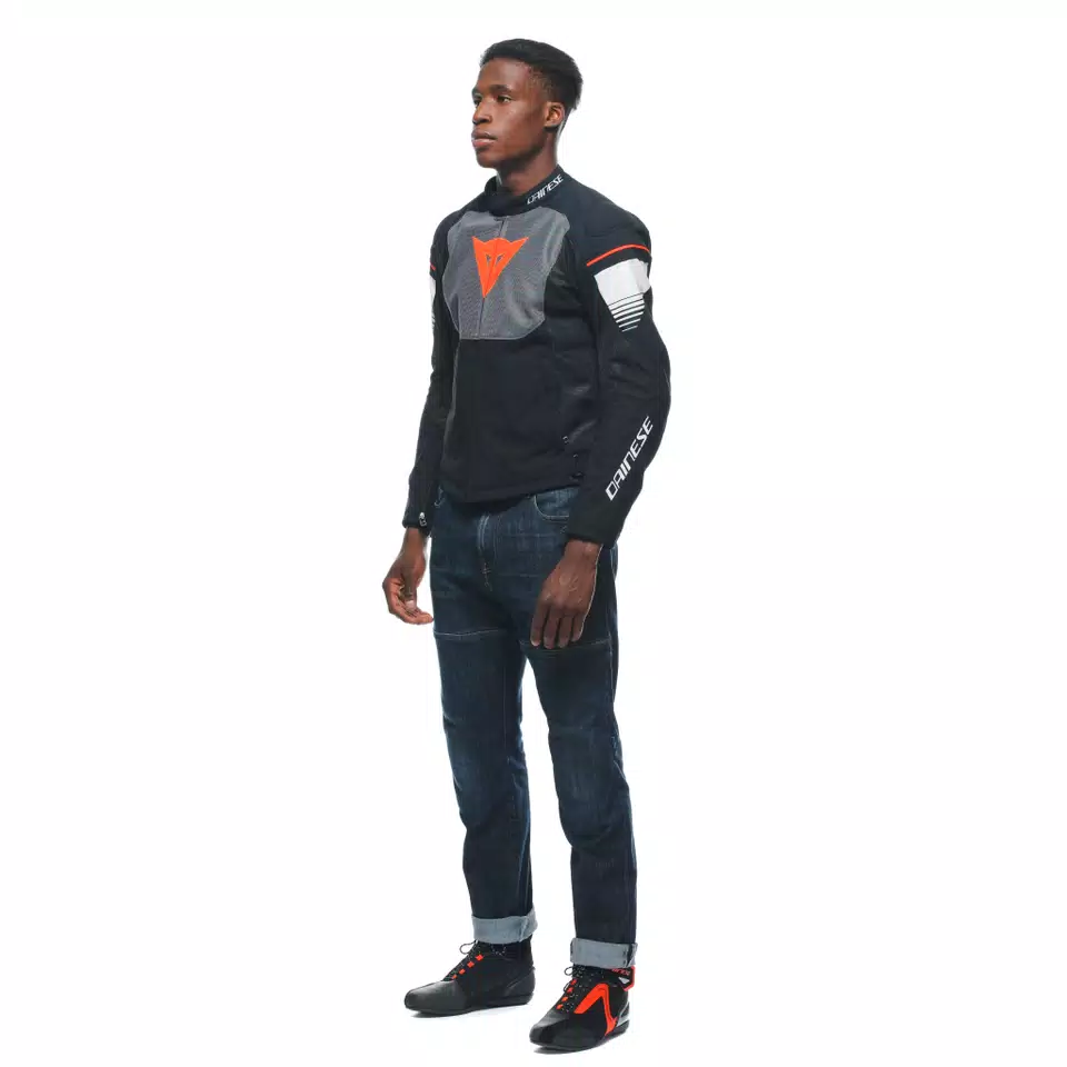 AIR FAST TEX - MEN'S SUMMER MOTORCYCLE JACKET IN FABRIC - BLACK/GRAY/WHITE - 4