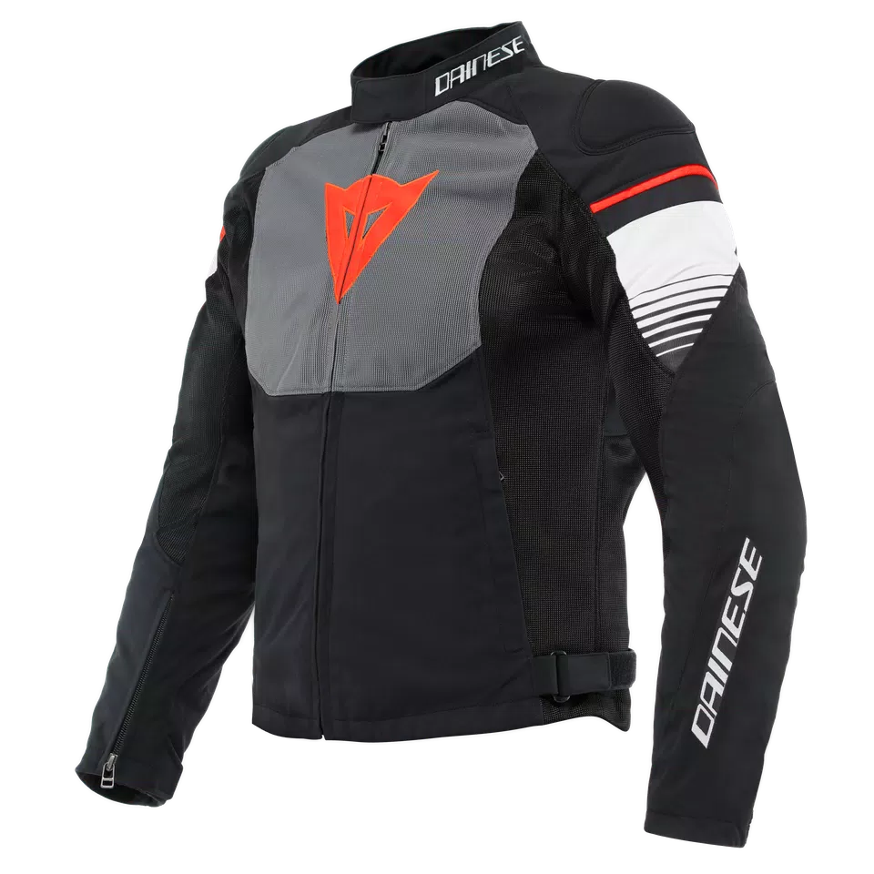 AIR FAST TEX - MEN'S SUMMER MOTORCYCLE JACKET IN FABRIC - BLACK/GRAY/WHITE - 1