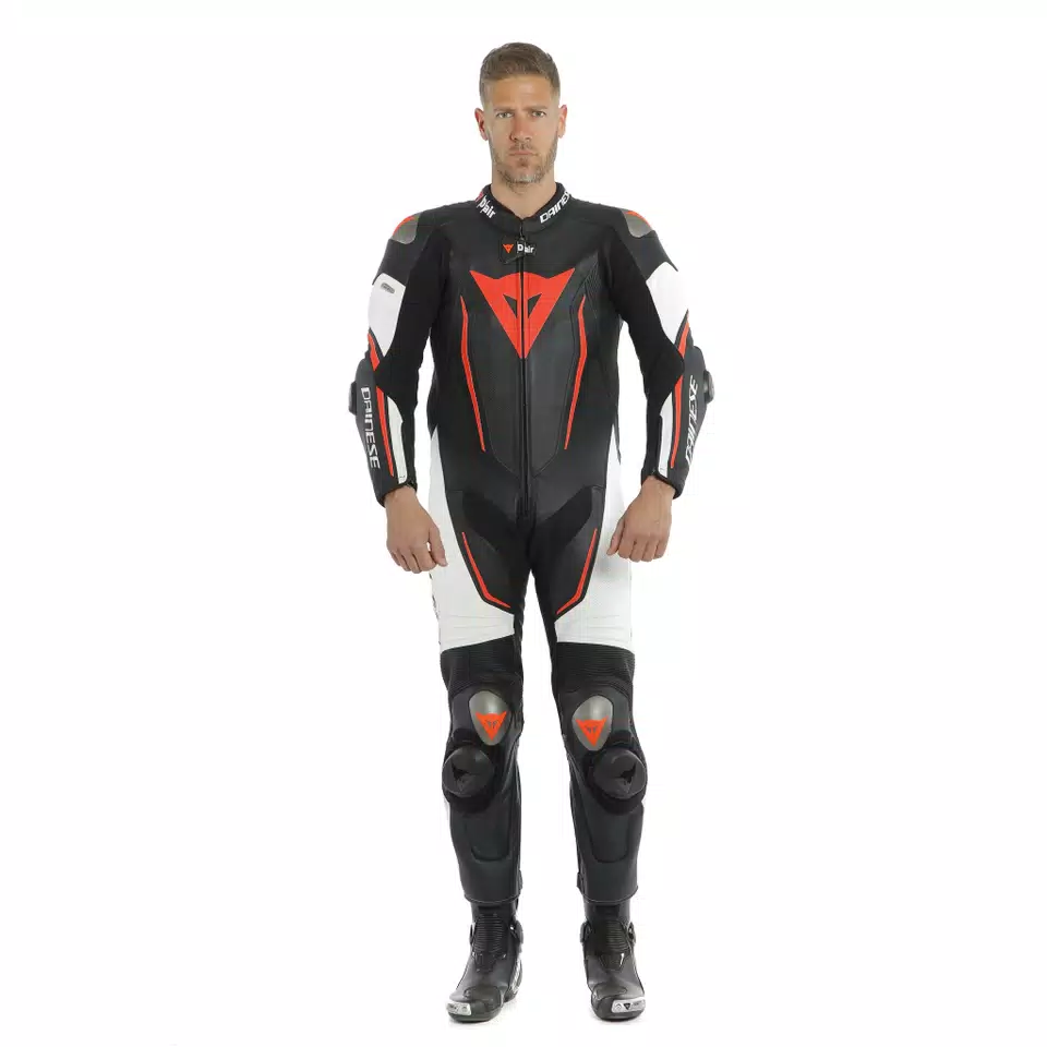 MISANO 2 D-AIR PERF. 1PC SUIT - BLACK/WHITE/FLUO-RED - 8