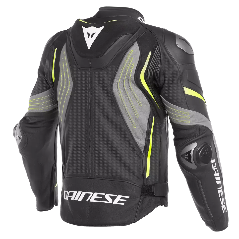 SUPER SPEED 3 PERF. LEATHER JACKET - BLACK/MATT-GRAY/FLUO-YELLOW - 2