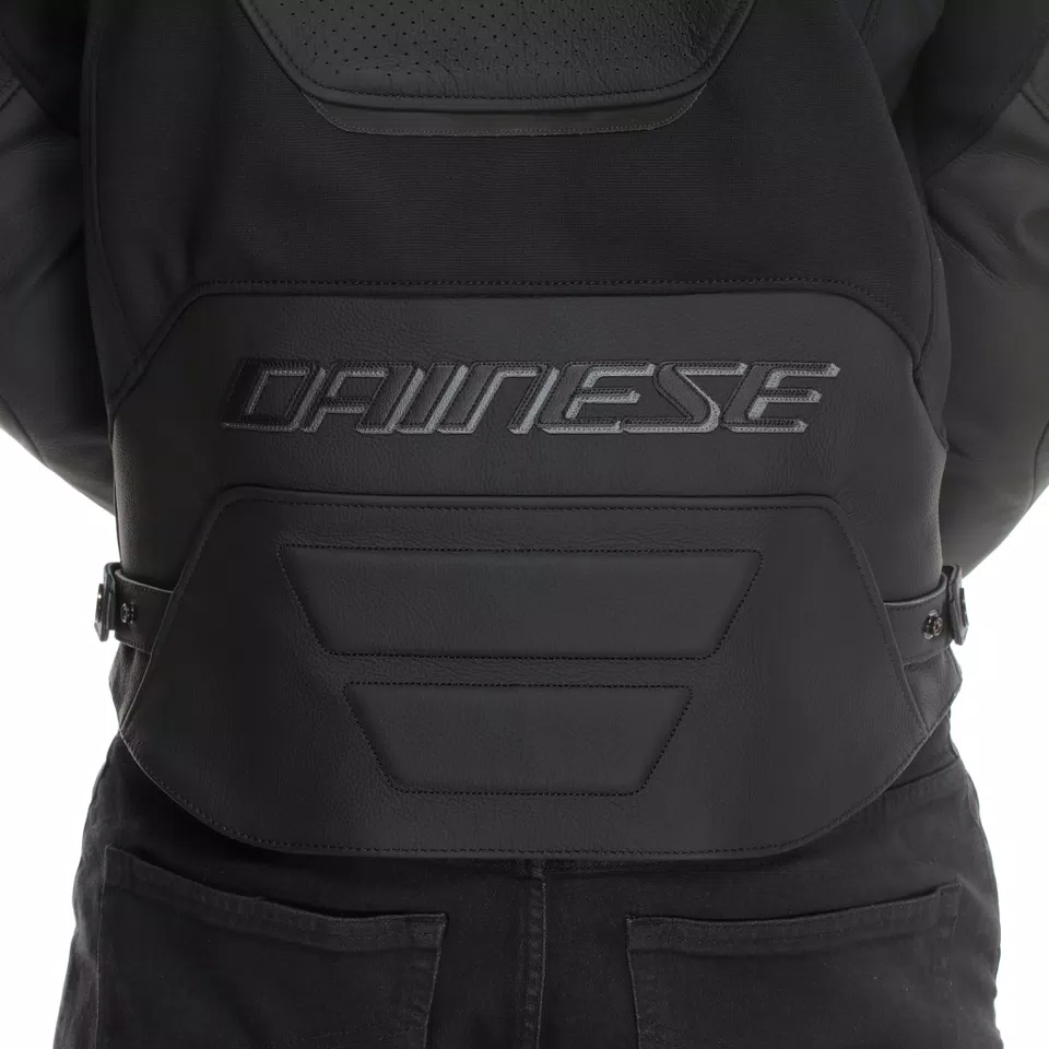 RACING 5 – PERFORIERTE LEDER-MOTORRADJACKE HERREN - GRÖSSE SHORT/TALL (S/T) - BLACK/BLACK/BLACK - 9